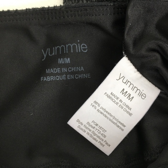 Yummie Women’s Black Snakeskin Leggings High Waist Full Length Pants Size M - Picture 8 of 10